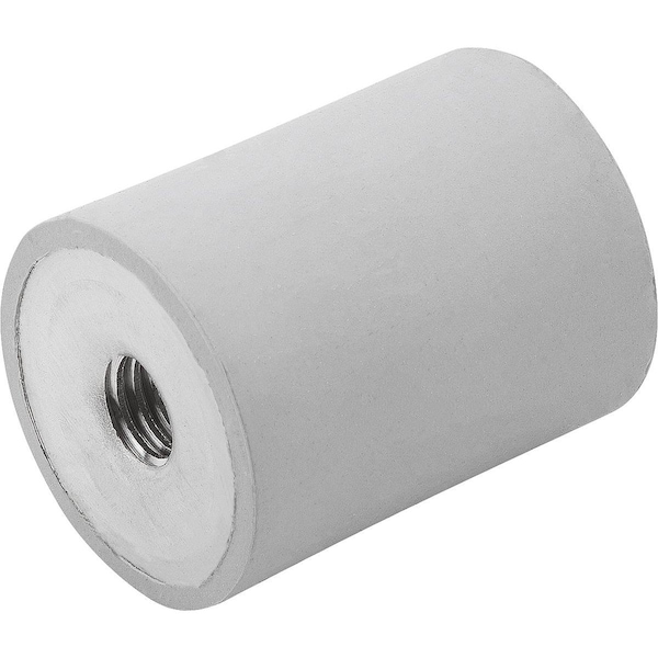 Rubber Buffer Type E Thread M08, D=25, H=30, Stainless 1.4401, Comp:Elast. Natural Rubber Shore 55A,